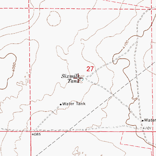 Topographic Map of Sixmile Tank, NM