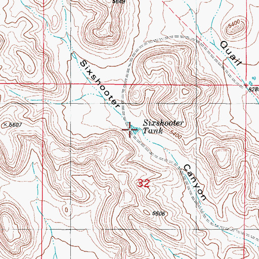 Topographic Map of Sixshooter Tank, NM