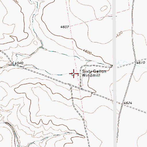 Topographic Map of Sixty Gallon Windmill, NM