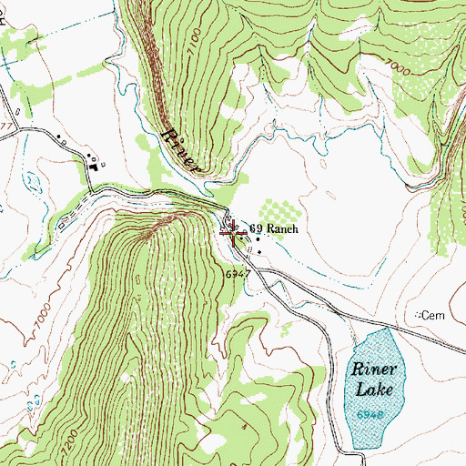 Topographic Map of Sixtynine Ranch, NM