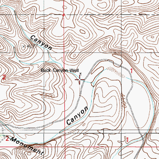 Topographic Map of Skunk Canyon, NM