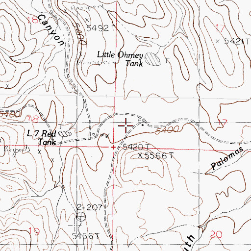 Topographic Map of Slater Ranch, NM