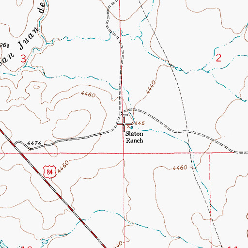 Topographic Map of Slaton Ranch, NM