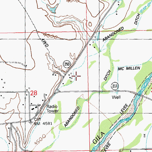 Topographic Map of Slayback Ditch, NM