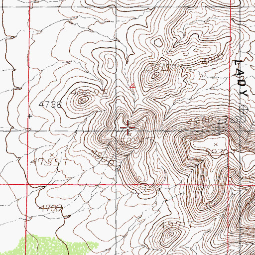 Topographic Map of Sleeping Lady Hills, NM