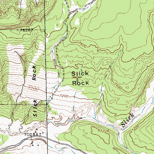 Topographic Map of Slick Rock, NM