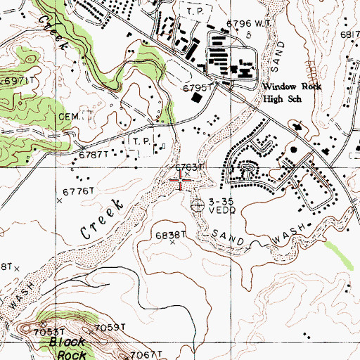 Topographic Map of Slick Rock Wash, NM