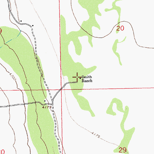 Topographic Map of Smith Ranch, NM