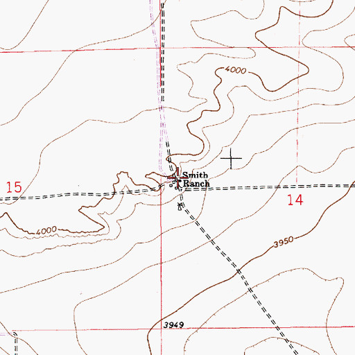 Topographic Map of Smith Ranch, NM