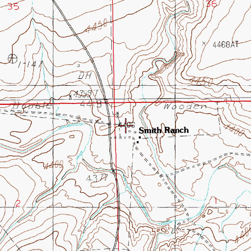 Topographic Map of Smith Ranch, NM