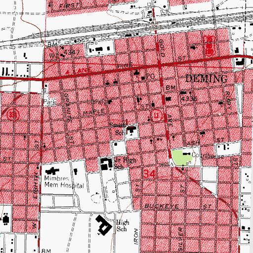 Topographic Map of Smith School, NM