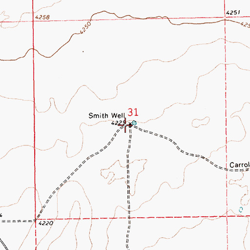 Topographic Map of Smith Well, NM