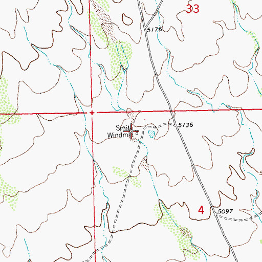 Topographic Map of Smith Windmill, NM