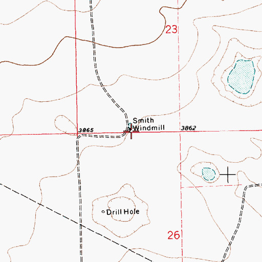 Topographic Map of Smith Windmill, NM