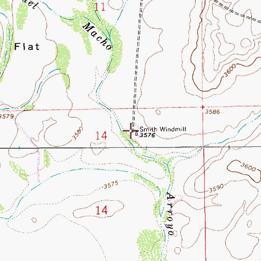 Topographic Map of Smith Windmill, NM