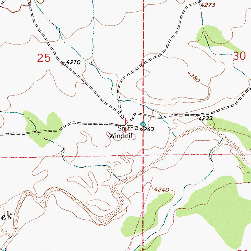 Topographic Map of Smith Windmill, NM