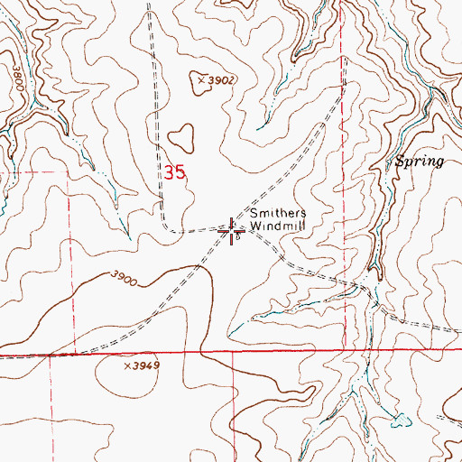 Topographic Map of Smithers Windmill, NM