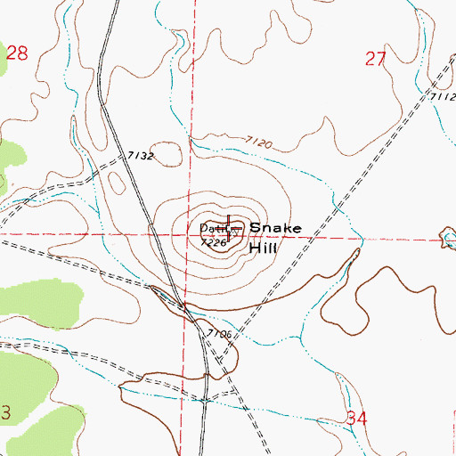 Topographic Map of Snake Hill, NM