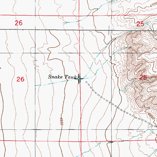 Topographic Map of Snake Tank, NM