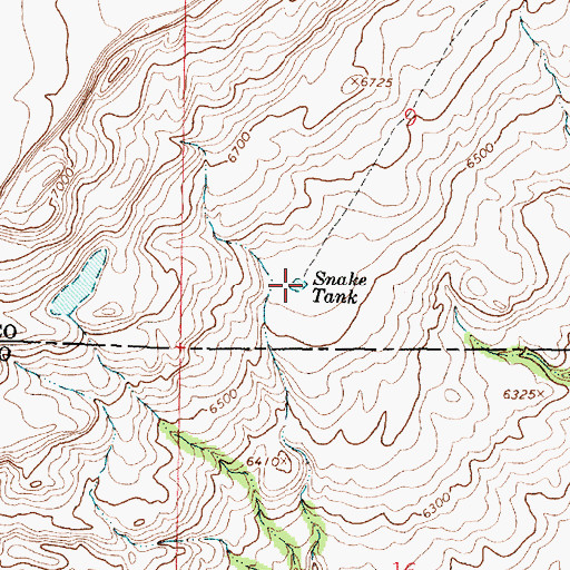 Topographic Map of Snake Tank, NM