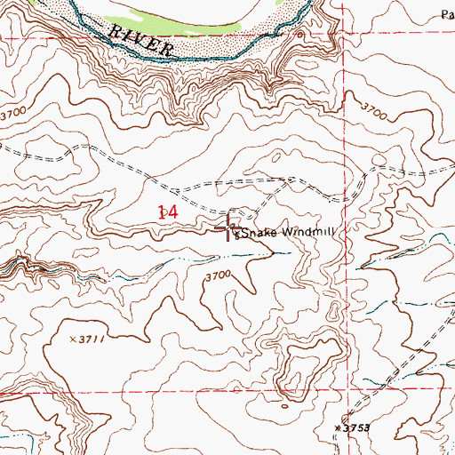 Topographic Map of Snake Windmill, NM