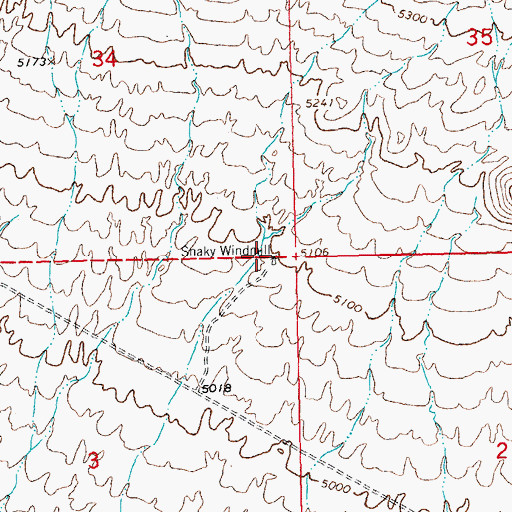 Topographic Map of Snaky Windmill, NM