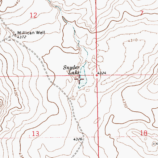 Topographic Map of Snyder Lake, NM