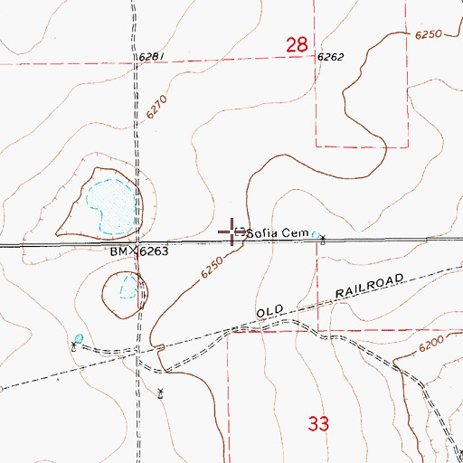 Topographic Map of Sofia Cemetery, NM