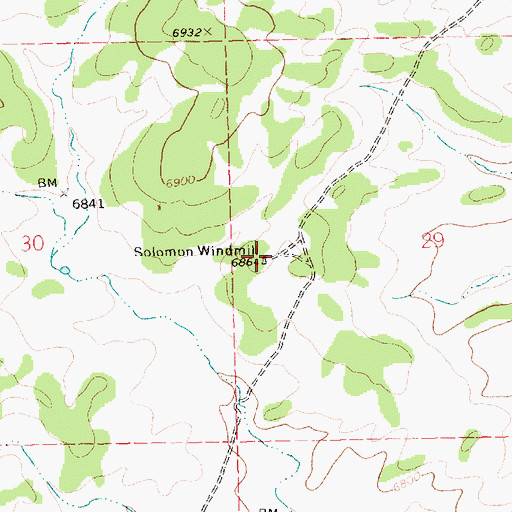 Topographic Map of Solomon Windmill, NM