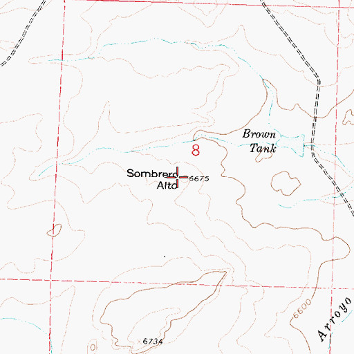 Topographic Map of Sombrero Alto, NM