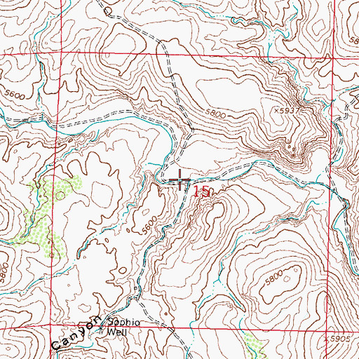 Topographic Map of Sophio Canyon, NM