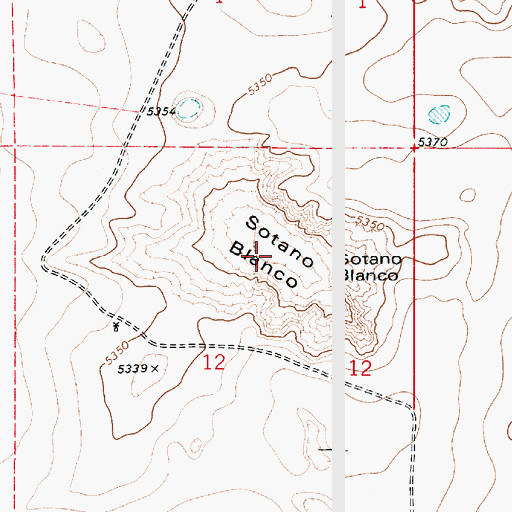 Topographic Map of Sotano Blanco, NM