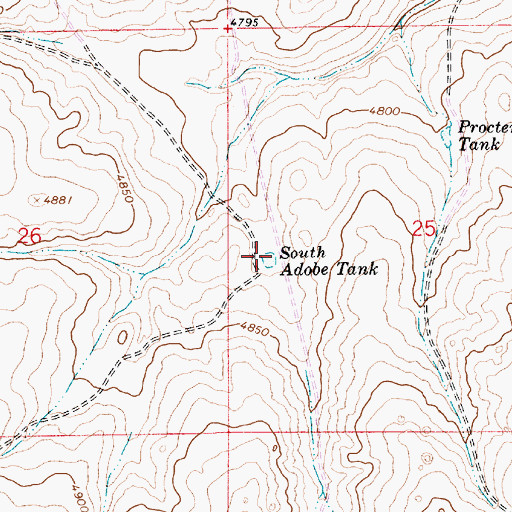 Topographic Map of South Adobe Tank, NM