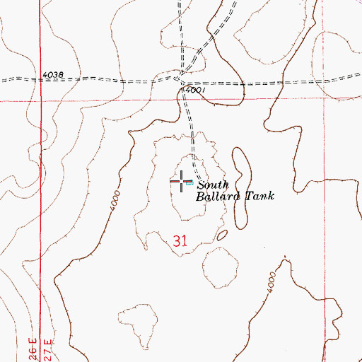 Topographic Map of South Ballard Tank, NM