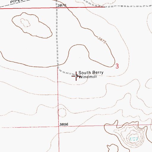 Topographic Map of South Berry Windmill, NM