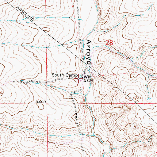 Topographic Map of South Camp, NM