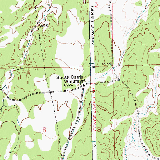 Topographic Map of South Camp Windmill, NM