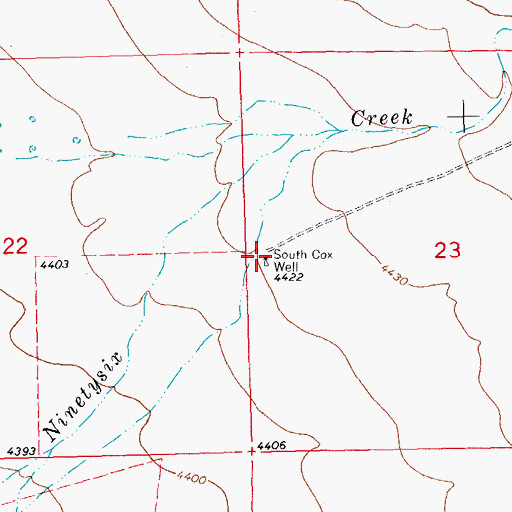 Topographic Map of South Cox Well, NM