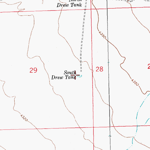 Topographic Map of South Drew Tank, NM