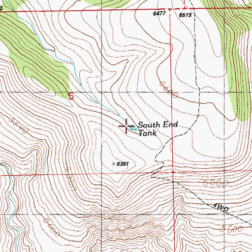 Topographic Map of South End Tank, NM