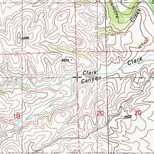 Topographic Map of South Fork Clark Canyon, NM