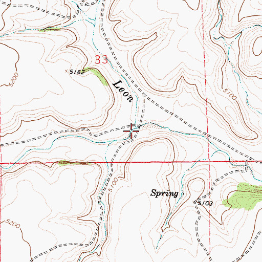 Topographic Map of South Fork Leon Creek, NM