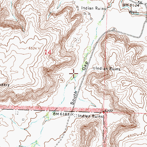 Topographic Map of South Gap, NM