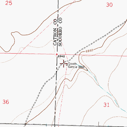 Topographic Map of South Garcia Well, NM