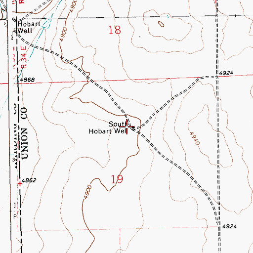 Topographic Map of South Hobart Well, NM
