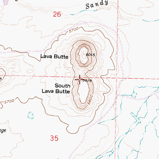 Topographic Map of South Lava Butte, NM