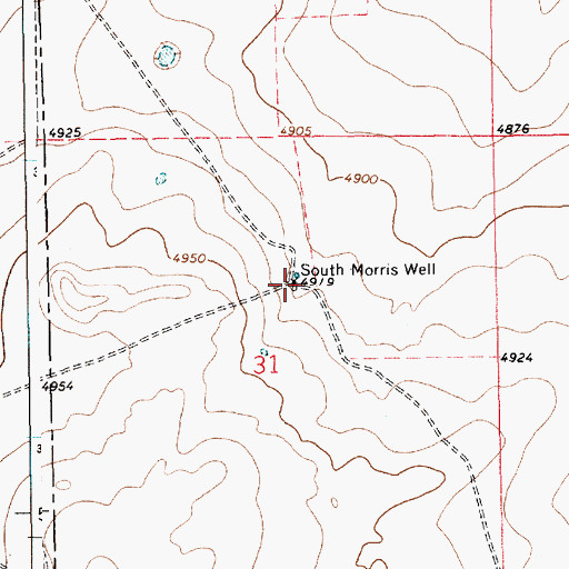 Topographic Map of South Morris Well, NM