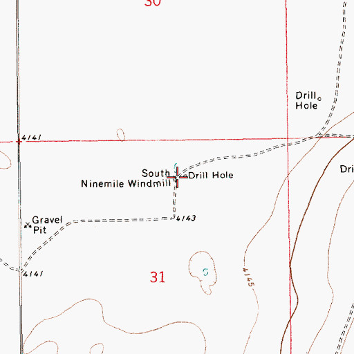 Topographic Map of South Ninemile Windmill, NM