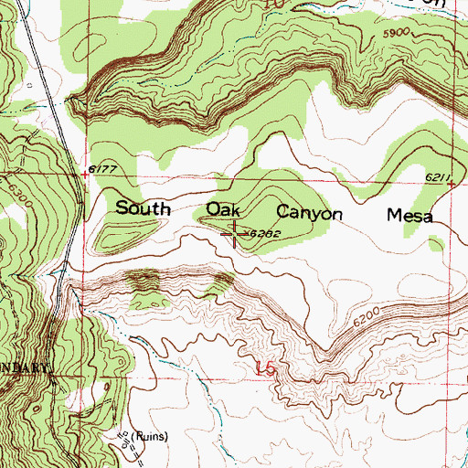 Topographic Map of South Oak Canyon Mesa, NM