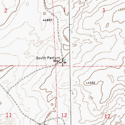 Topographic Map of South Pasture Well, NM